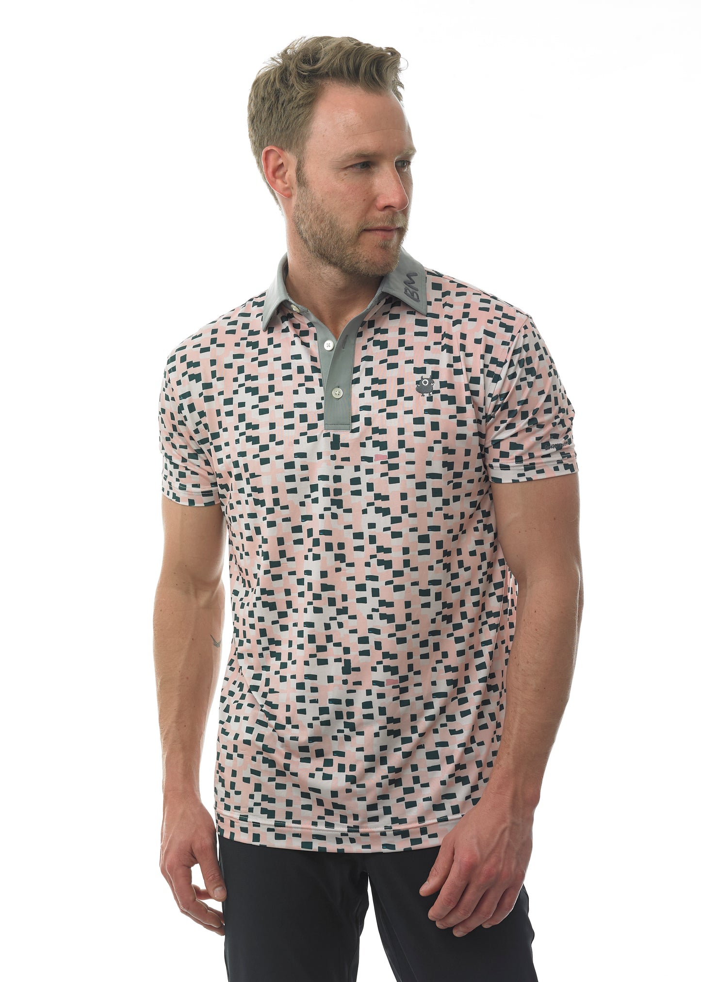 Rosy Pixel Golf Polo