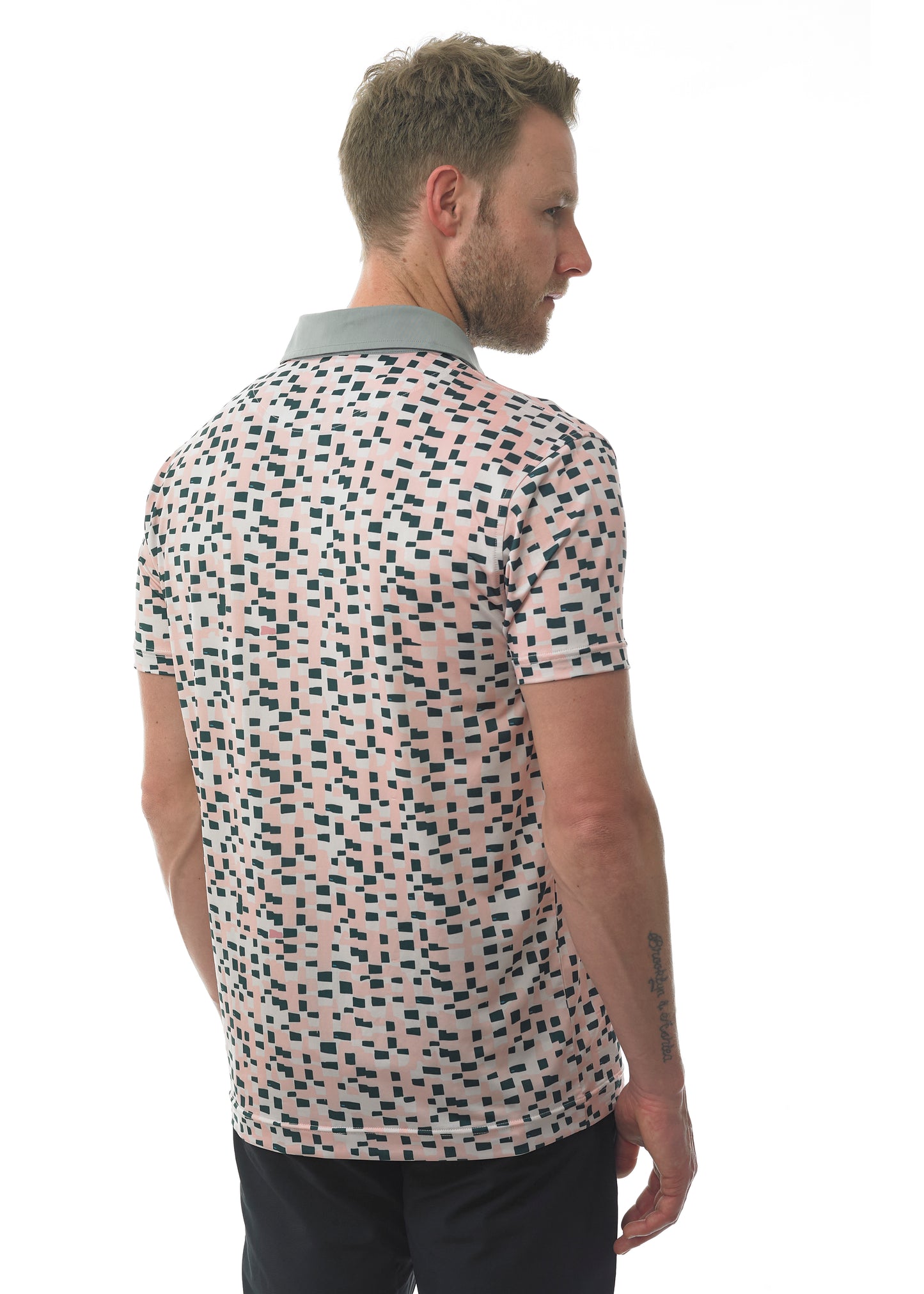 Rosy Pixel Golf Polo