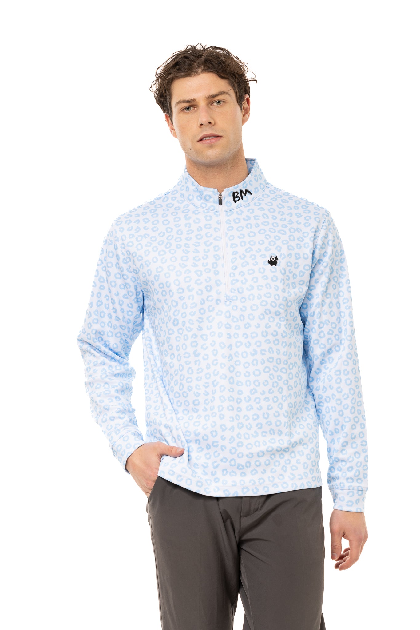 Snowy Leopard Quarter Zip Golf Pullover